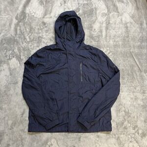 TOMMY HILFIGER Regatta L Large Navy Hooded Wind Breaker Rain Jacket VTG